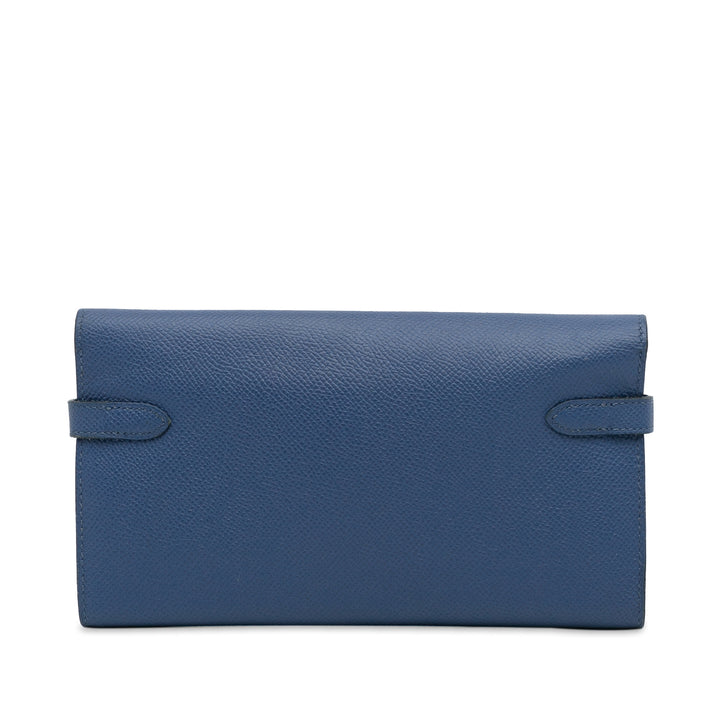 Hermès Epsom Classic Kelly Wallet Blue - GABY PARIS