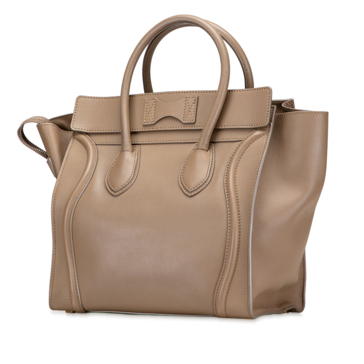 Celine Mini Smooth Cuir de veau Luggage Cabas Marron