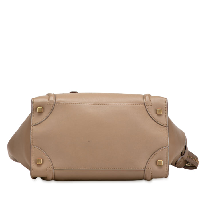 Celine Mini Smooth Cuir de veau Luggage Cabas Marron