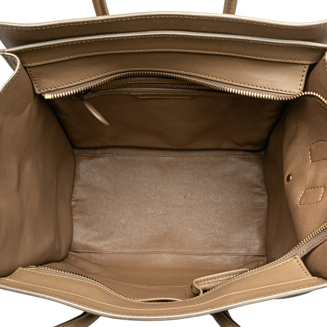 Celine Mini Smooth Cuir de veau Luggage Cabas Marron