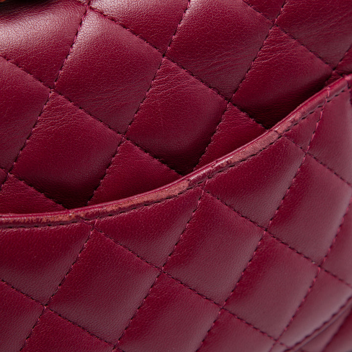 Chanel Classic Carré Rabat simple Mini Cuir d'agneau Rouge