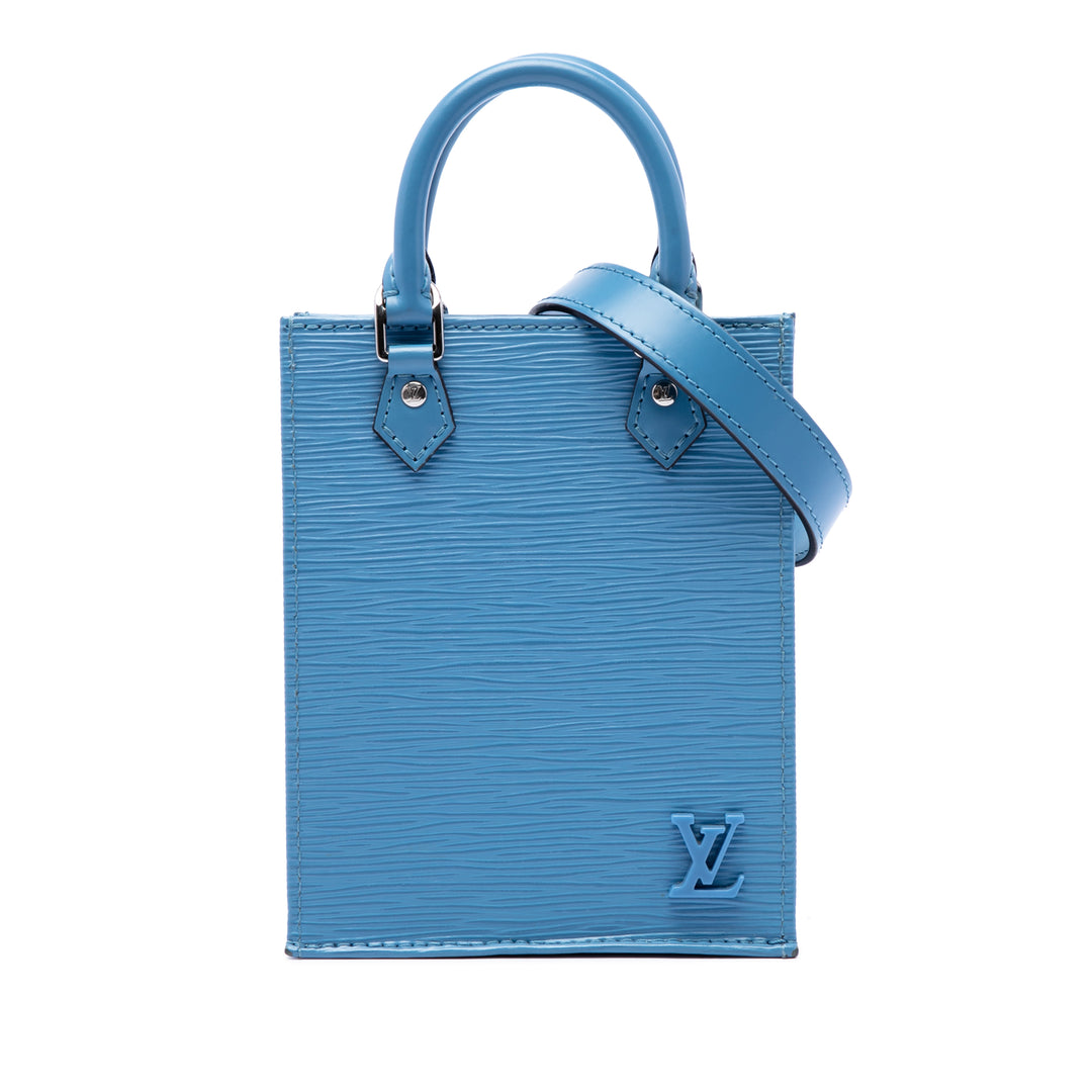 Louis Vuitton Sac à main Plat Épi Bleu – vue principale – GABY PARIS