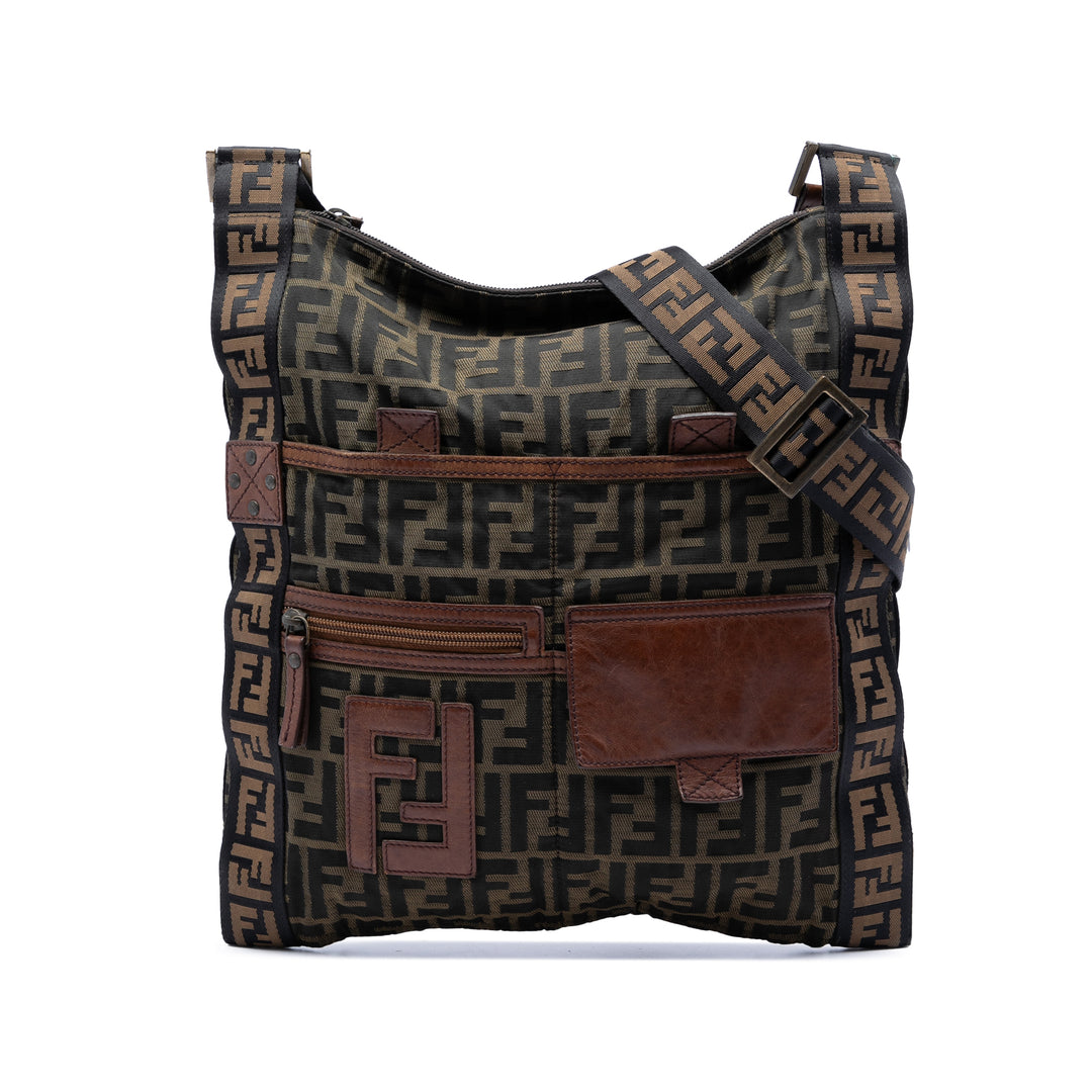 Fendi Zucca Toile FF Flat Messenger Sac