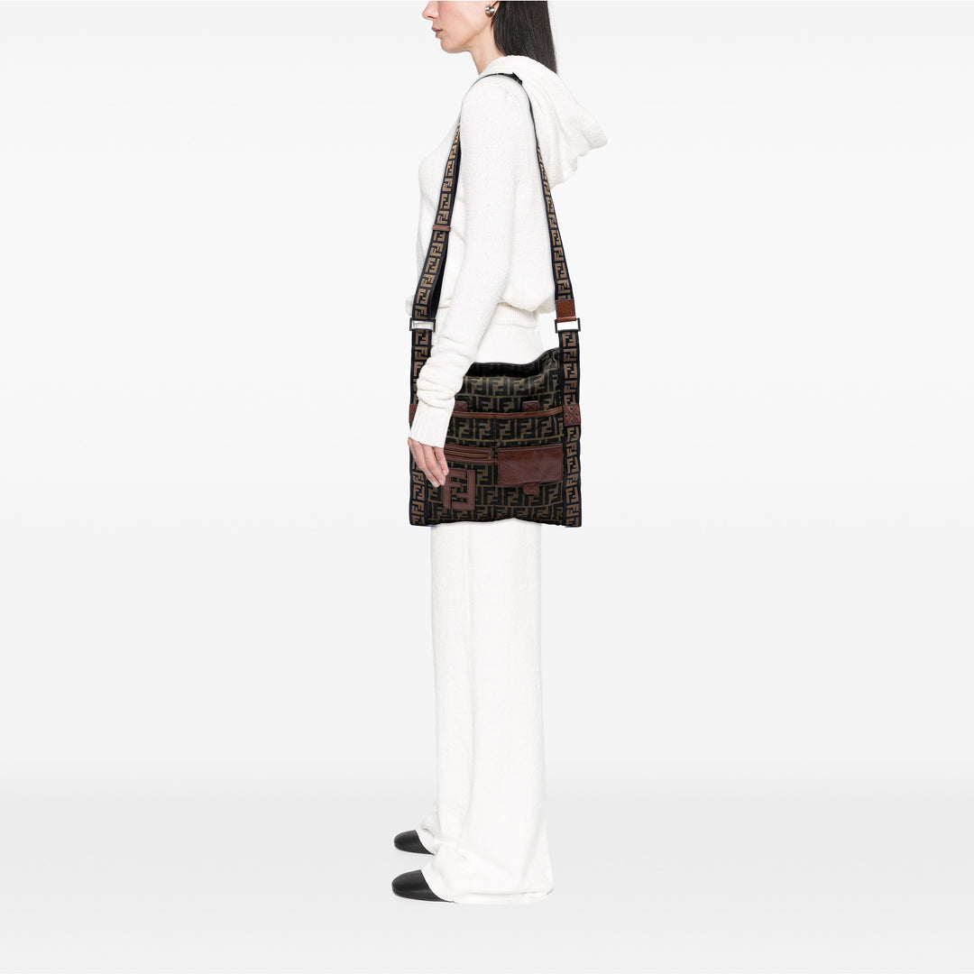 Fendi Zucca Toile FF Flat Messenger Sac