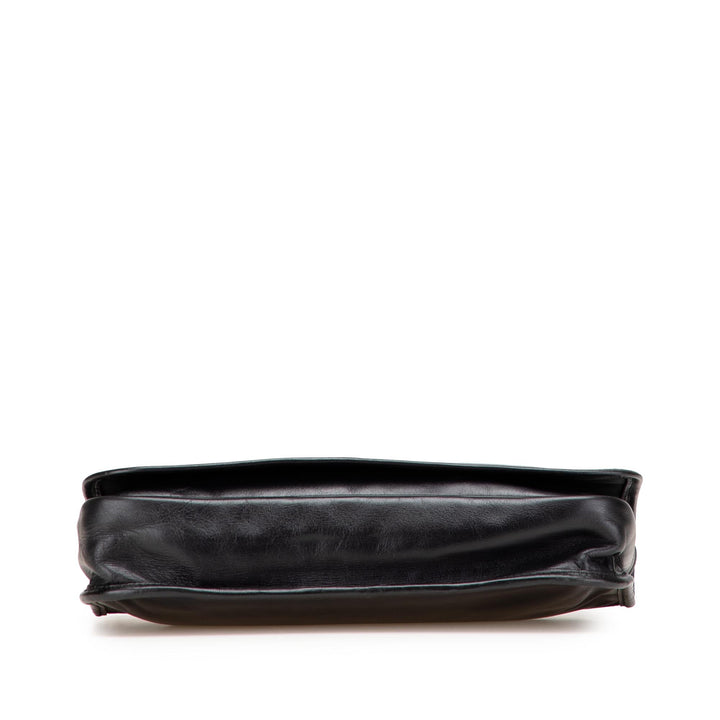 Anagram Leather Clutch Black - Gaby Paris