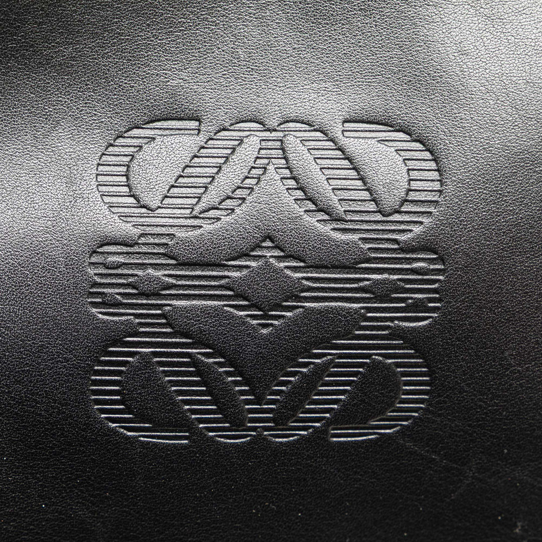 Anagram Leather Clutch Black - Gaby Paris