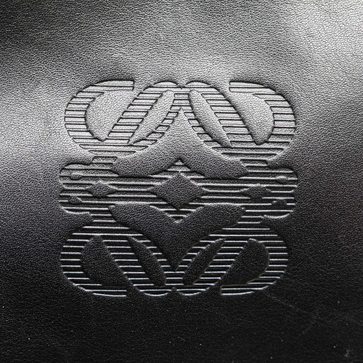 Anagram Leather Clutch Black - Gaby Paris