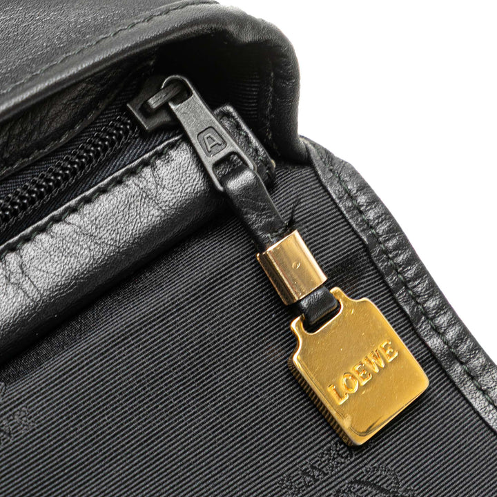 Anagram Leather Clutch Black - Gaby Paris