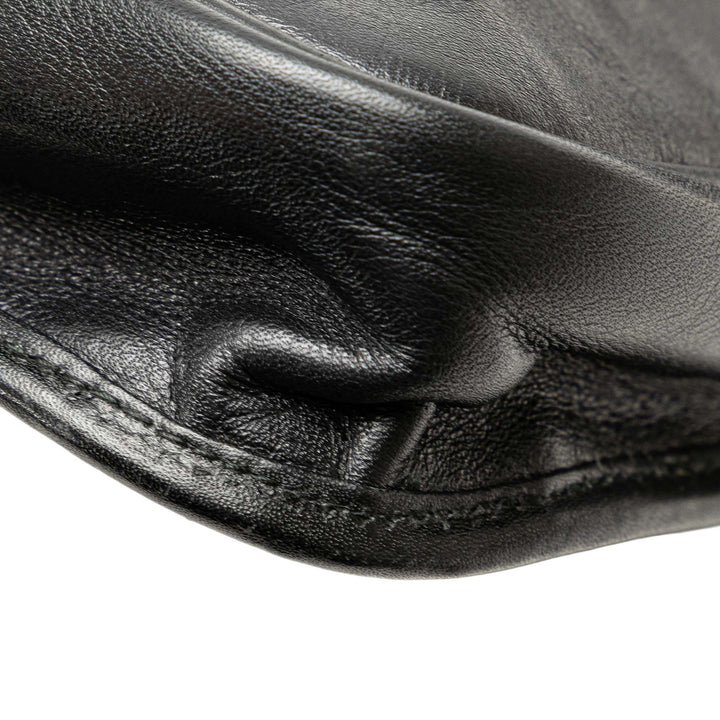 Anagram Leather Clutch Black - Gaby Paris