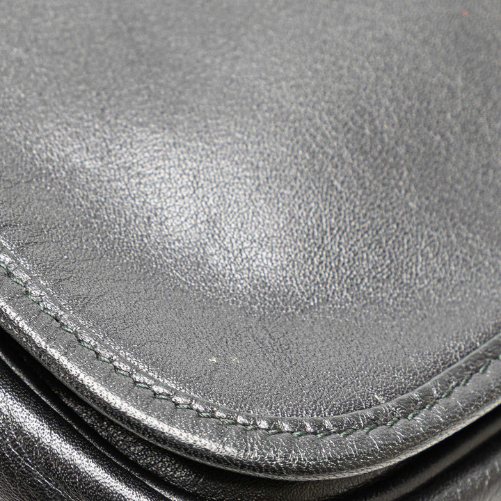 Anagram Leather Clutch Black - Gaby Paris