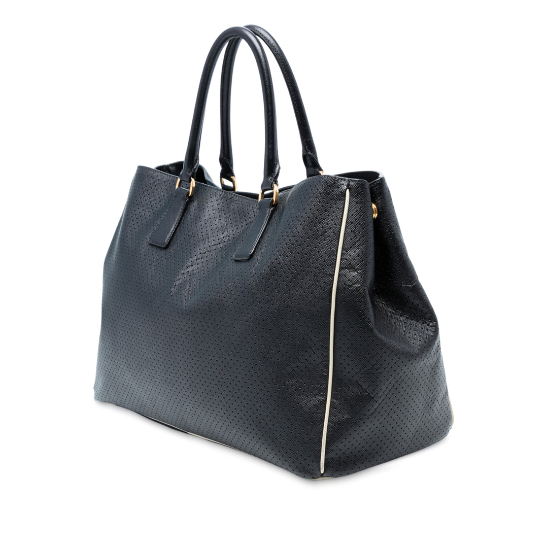 Prada Large perforé Saffiano Lux Galleria Zip Cabas