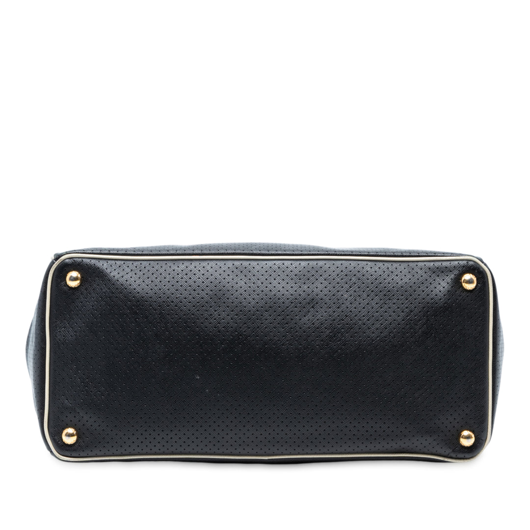 Prada Large perforé Saffiano Lux Galleria Zip Cabas