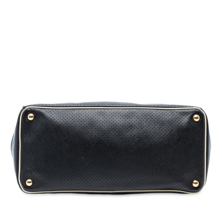 Prada Large perforé Saffiano Lux Galleria Zip Cabas