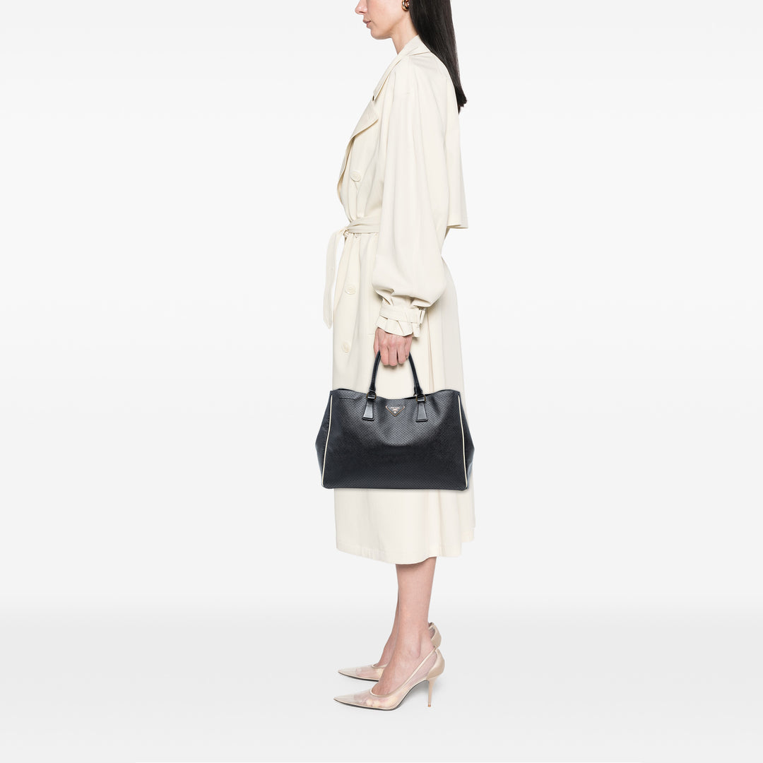 Prada Large perforé Saffiano Lux Galleria Zip Cabas