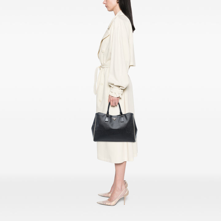 Prada Large perforé Saffiano Lux Galleria Zip Cabas