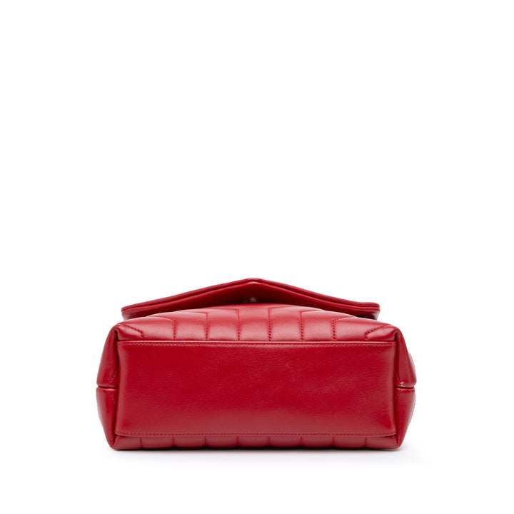 Small Leather Monogram Loulou Crossbody Red - Gaby Paris