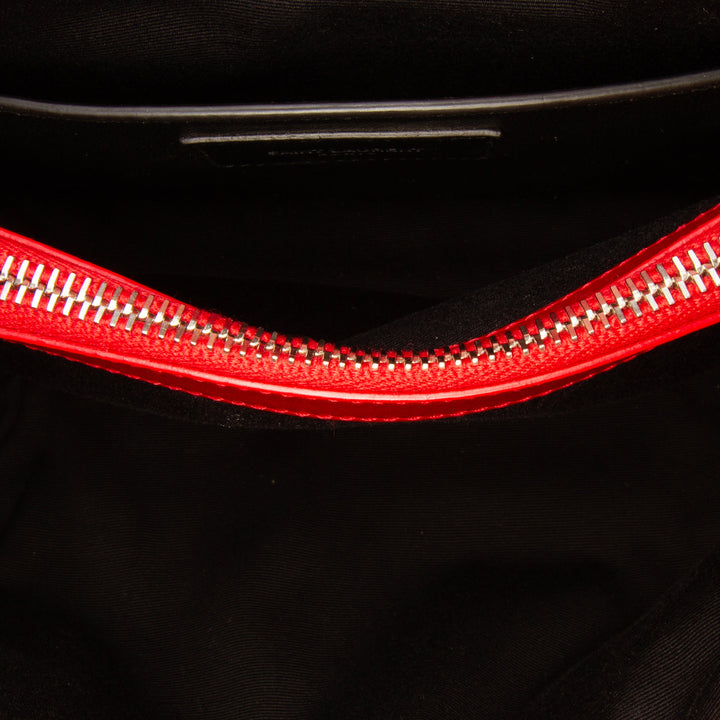 Small Leather Monogram Loulou Crossbody Red - Gaby Paris