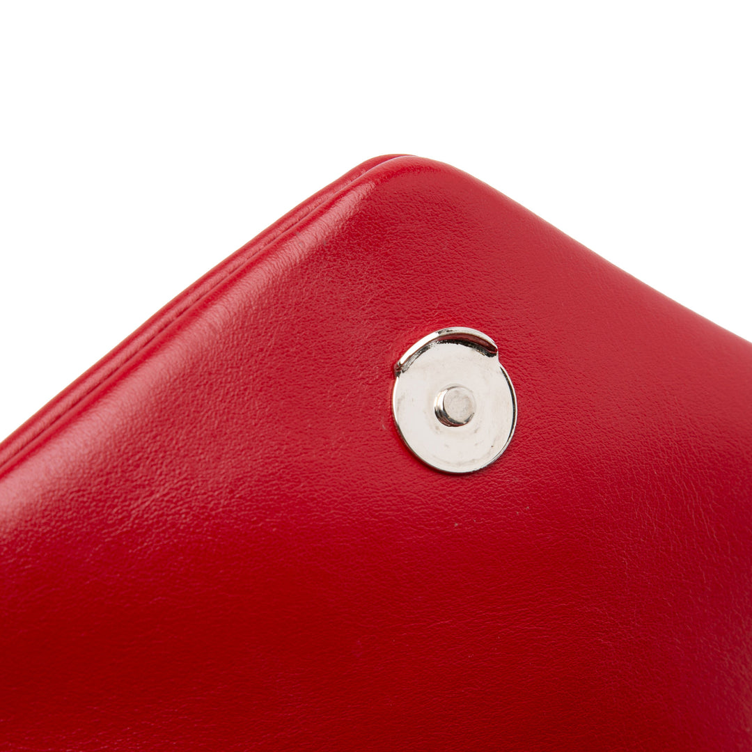 Small Leather Monogram Loulou Crossbody Red - Gaby Paris