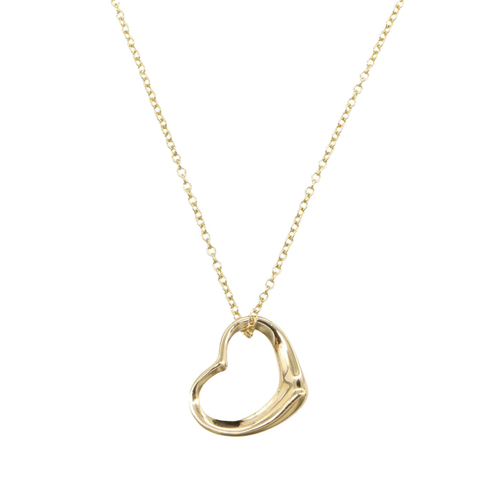 18K Yellow Gold Small Elsa Peretti Open Heart Pendant Necklace Gold - Gaby Paris
