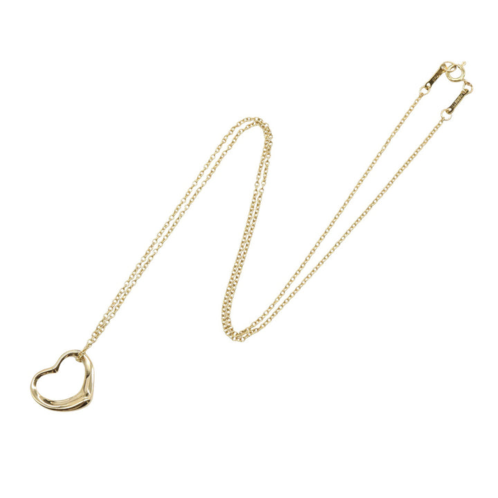 18K Yellow Gold Small Elsa Peretti Open Heart Pendant Necklace Gold - Gaby Paris