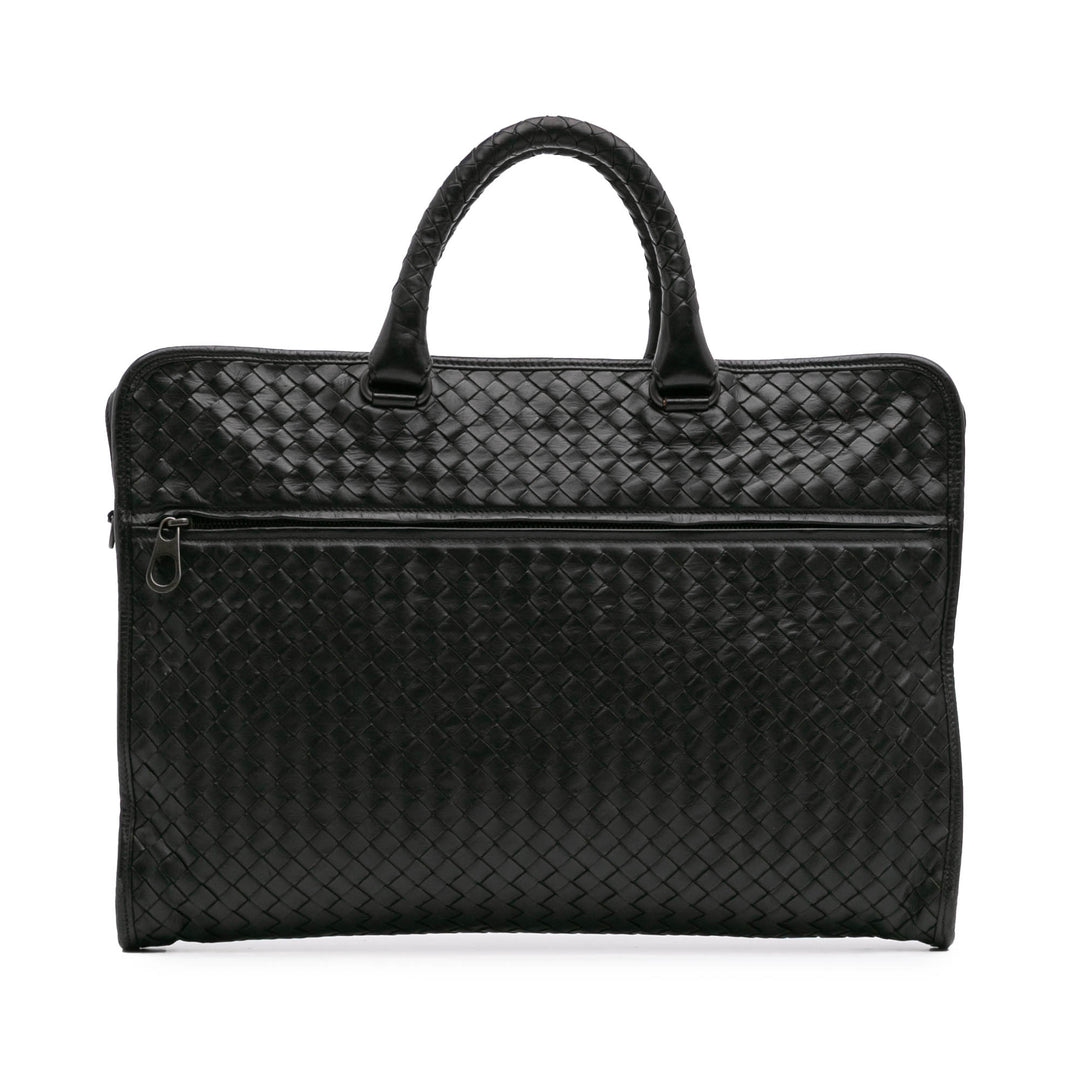 Nappa Intrecciato Business Bag Black - Gaby Paris