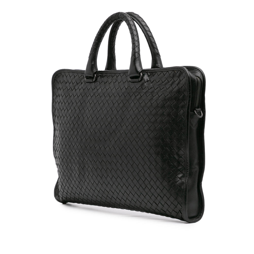 Nappa Intrecciato Business Bag Black - Gaby Paris