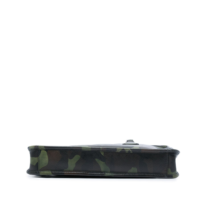Camouflage Imprimé Porte-documents Saffiano Bleu