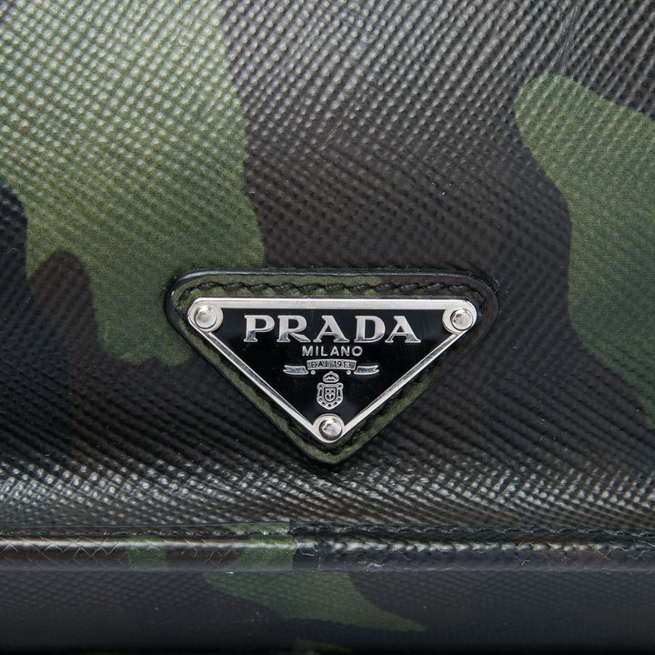 Camouflage Imprimé Porte-documents Saffiano Bleu