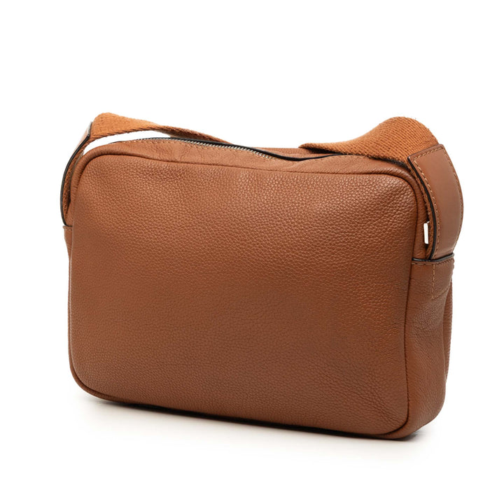 Souple grainé Military Sac Messenger XS Cuir de veau grainé Marron