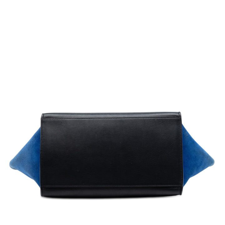 Celine Medium Tricolor Cuir de veau et Daim Trapeze Sac