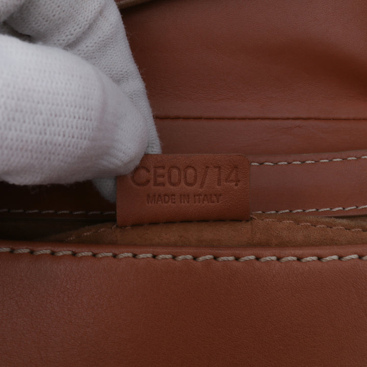 Leather Buckle Handbag Brown - Gaby Paris