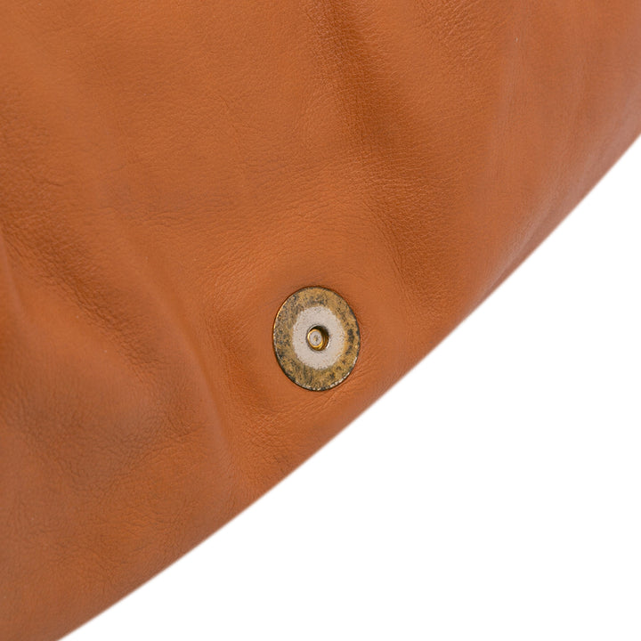 Leather Buckle Handbag Brown - Gaby Paris