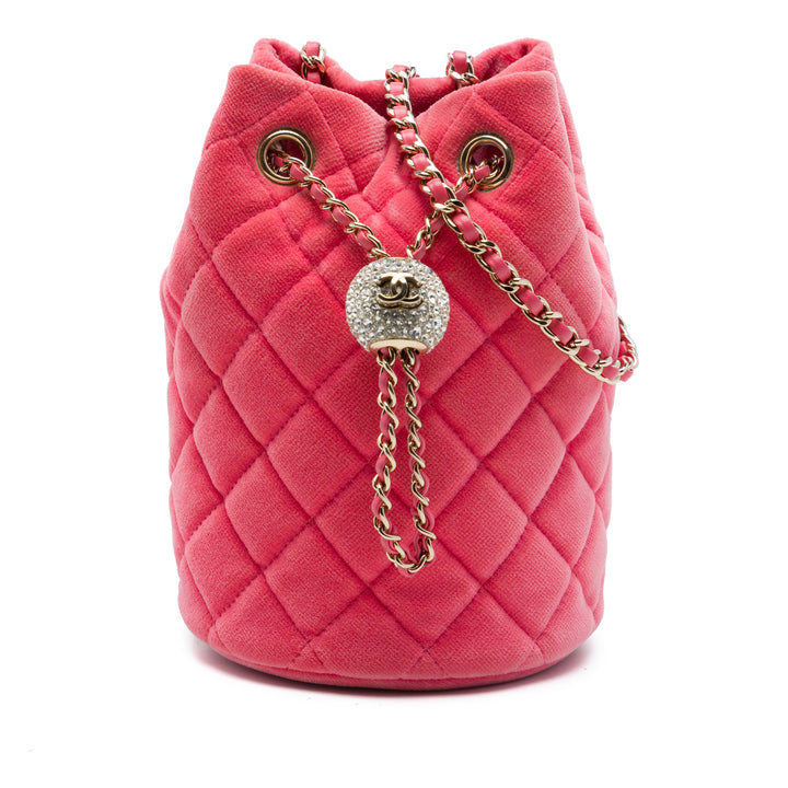Chanel Mini Velours Cristal Perle Crush Bucket Sac