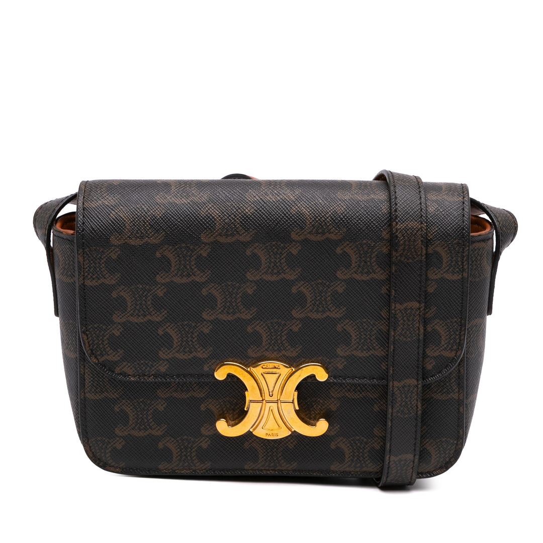 Teen Triomphe Coated Canvas Triomphe Crossbody Brown - Gaby Paris