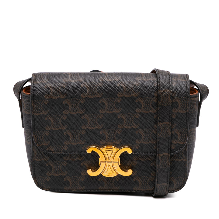 Teen Triomphe Coated Canvas Triomphe Crossbody Brown - Gaby Paris