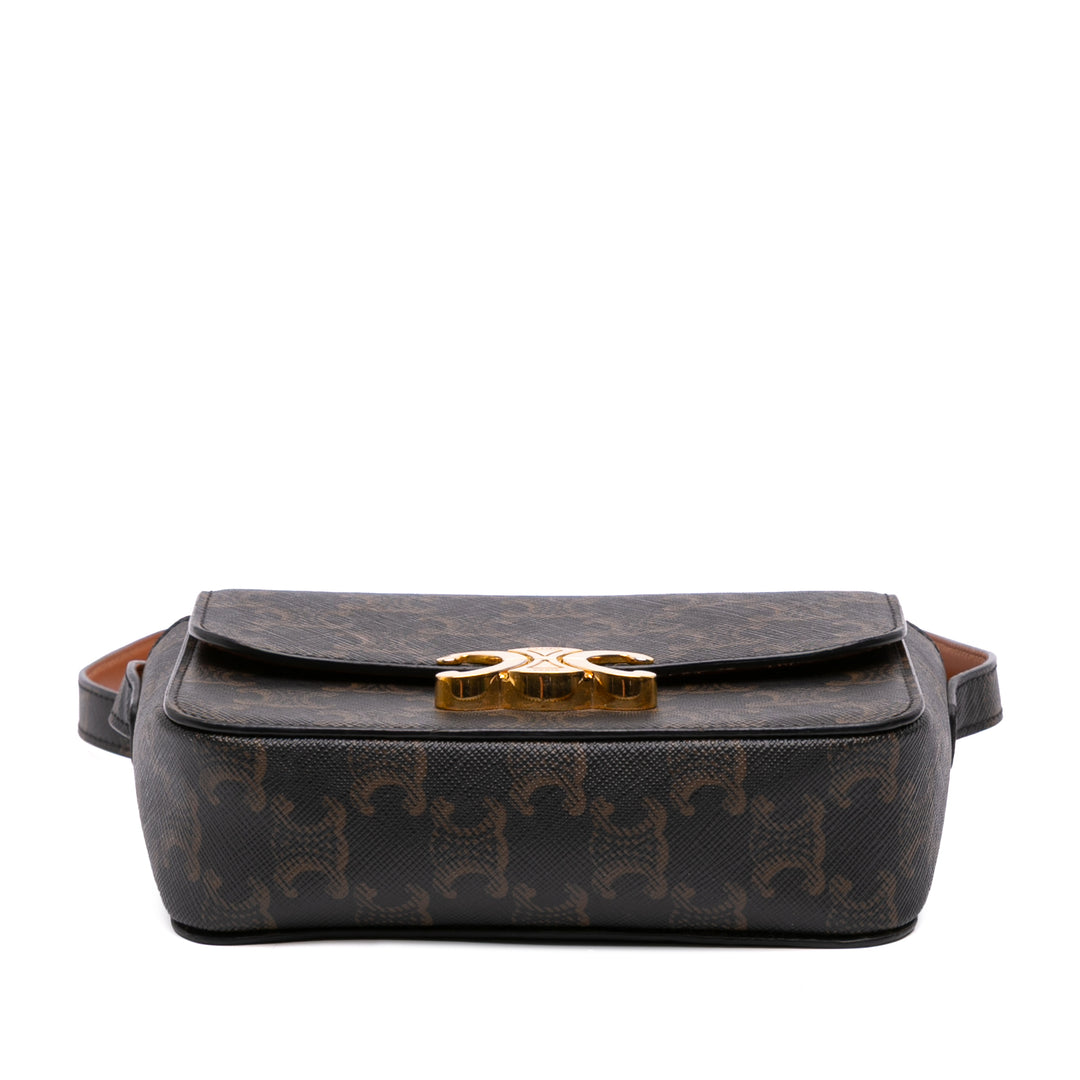 Teen Triomphe Coated Canvas Triomphe Crossbody Brown - Gaby Paris