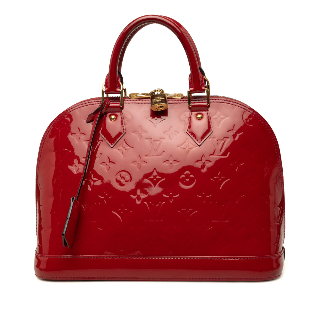 Louis Vuitton Sac à main Alma Monogram PM Cuir verni Rouge – vue principale – GABY PARIS