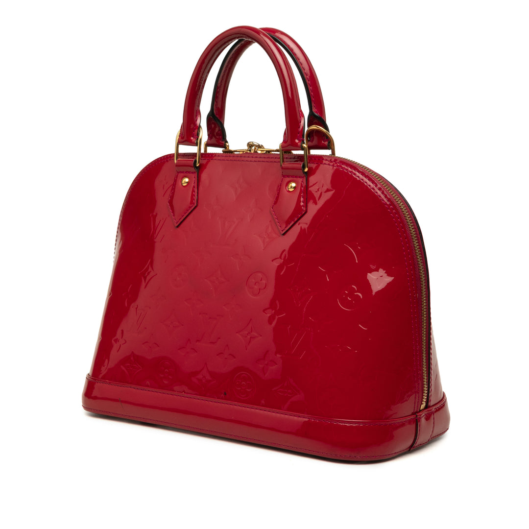 Louis Vuitton Sac à main Alma Monogram PM Cuir verni Rouge – vue 2 – GABY PARIS