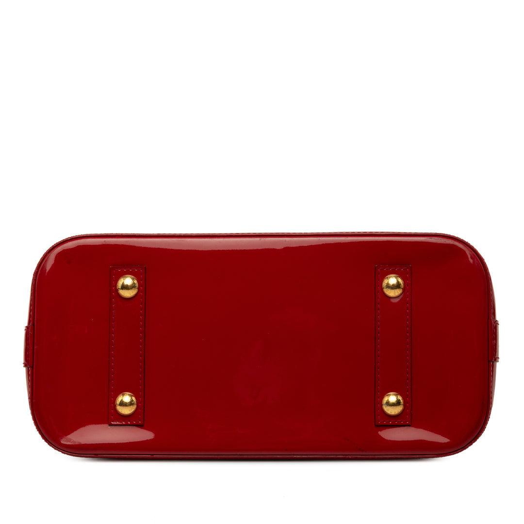 Louis Vuitton Sac à main Alma Monogram PM Cuir verni Rouge – vue 3 – GABY PARIS