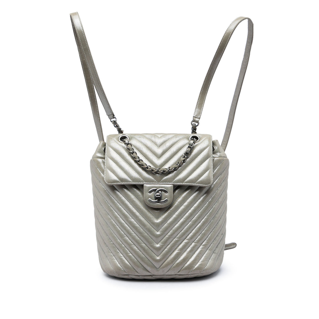 Chevron Irisé Urban Spirit Sac à dos Petit Cuir de veau Gris
