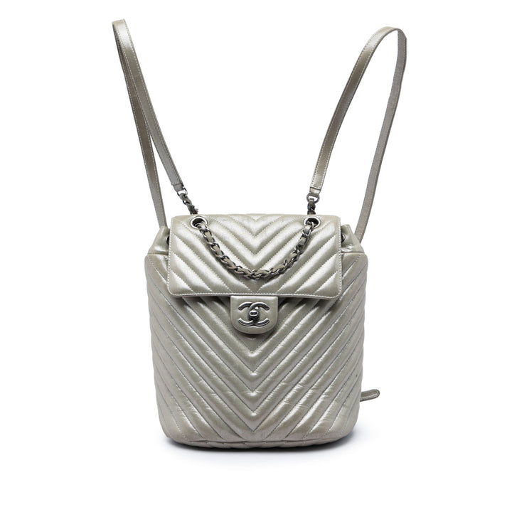 Chevron Irisé Urban Spirit Sac à dos Petit Cuir de veau Gris