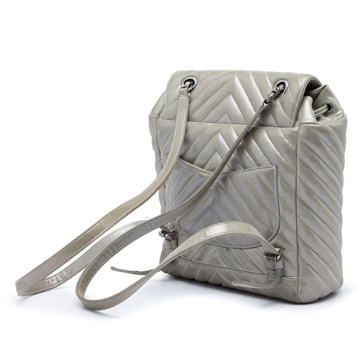 Chevron Irisé Urban Spirit Sac à dos Petit Cuir de veau Gris
