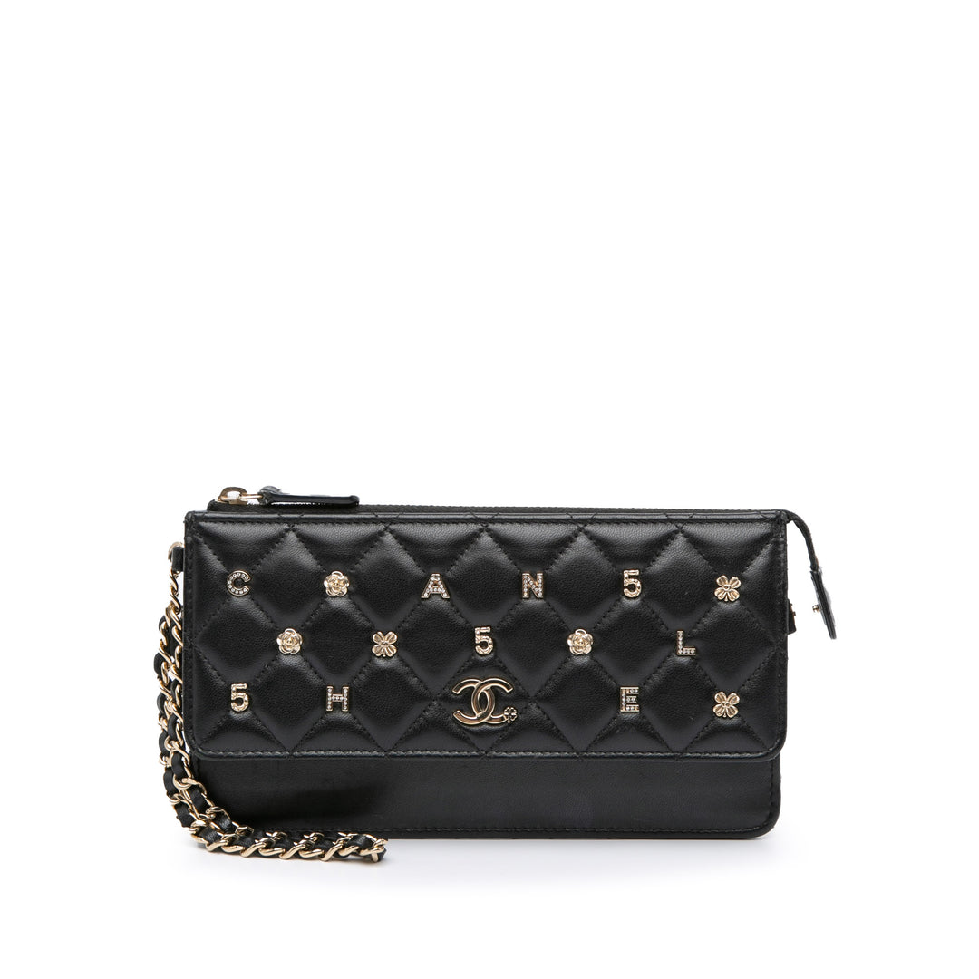 Quilted Lambskin All About Chanel Clutch On Chain Black - Gaby Paris