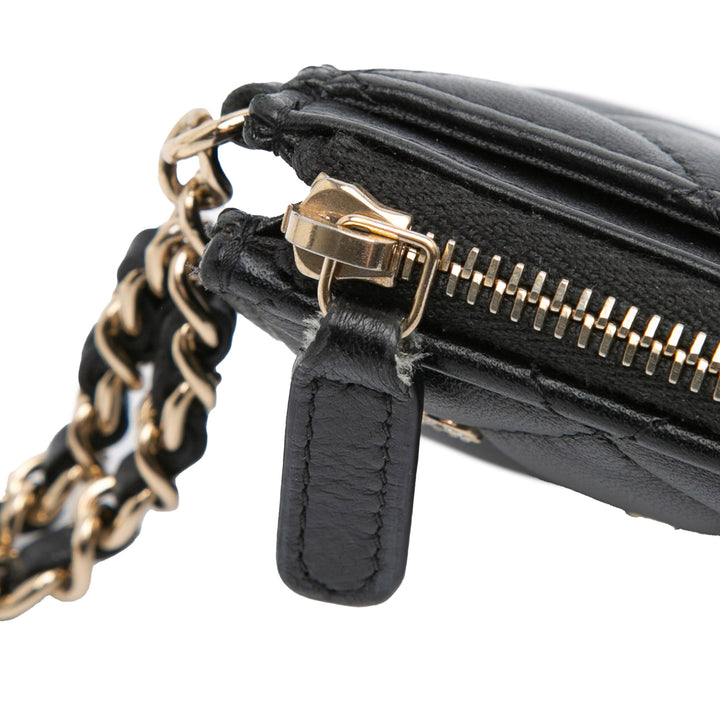 Quilted Lambskin All About Chanel Clutch On Chain Black - Gaby Paris