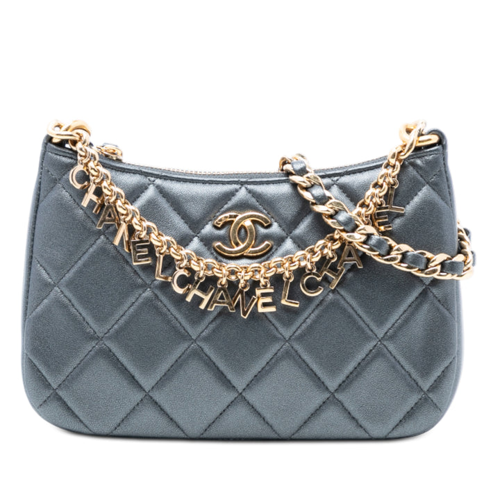 Chanel CC Matelassé Metallic Cuir d’agneau Logo Chain Sac