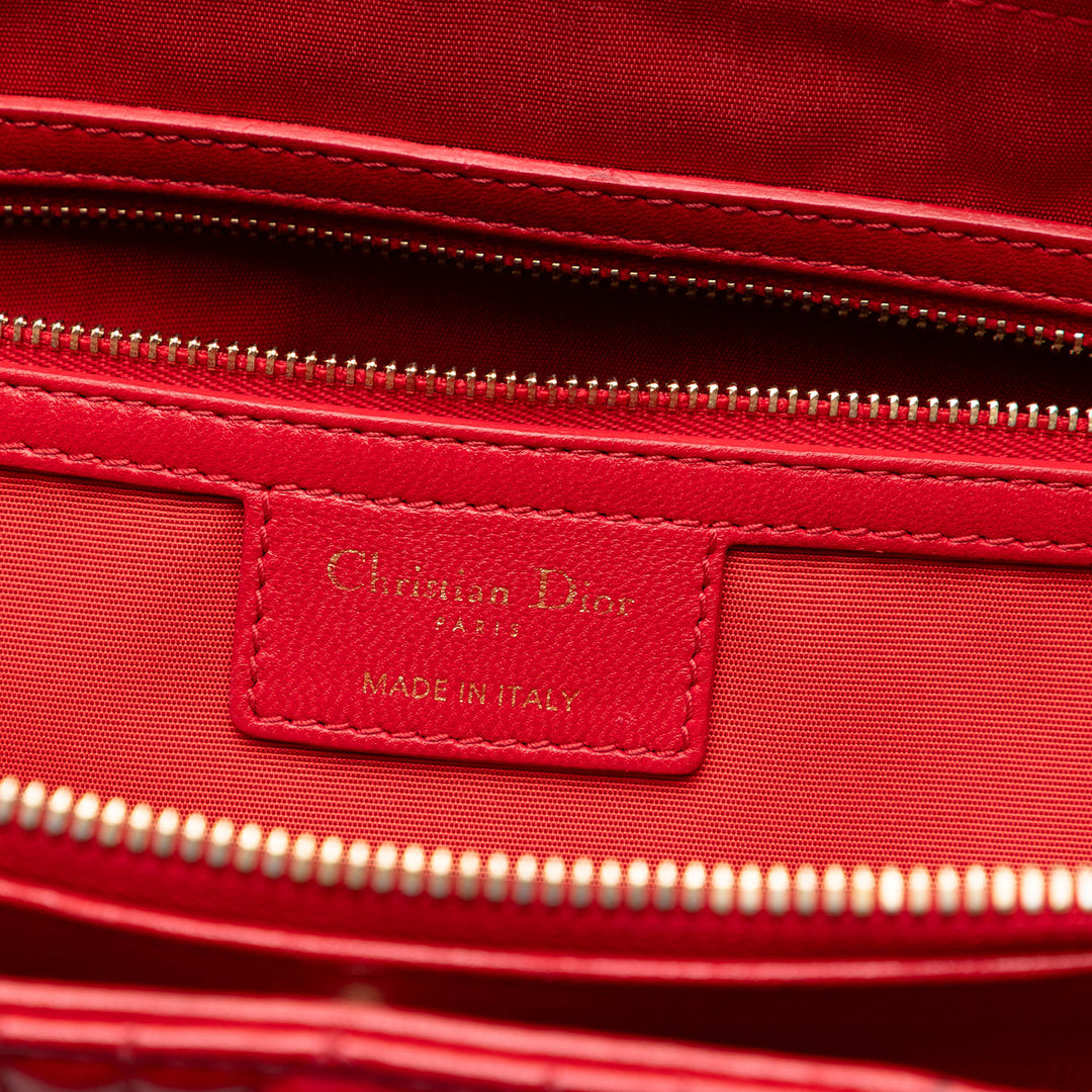 Dior Large Cuir d’agneau Cannage Soft Zipped Lady Dior Shopping Cabas