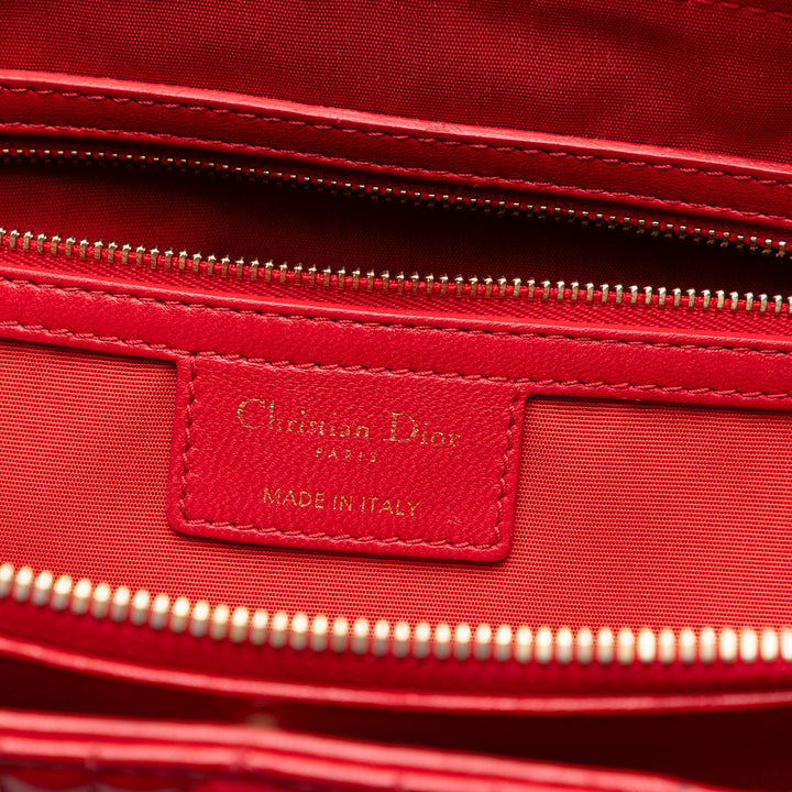 Dior Large Cuir d’agneau Cannage Soft Zipped Lady Dior Shopping Cabas