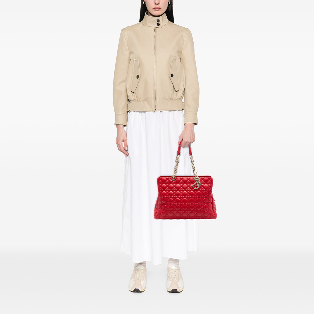 Dior Large Cuir d’agneau Cannage Soft Zipped Lady Dior Shopping Cabas