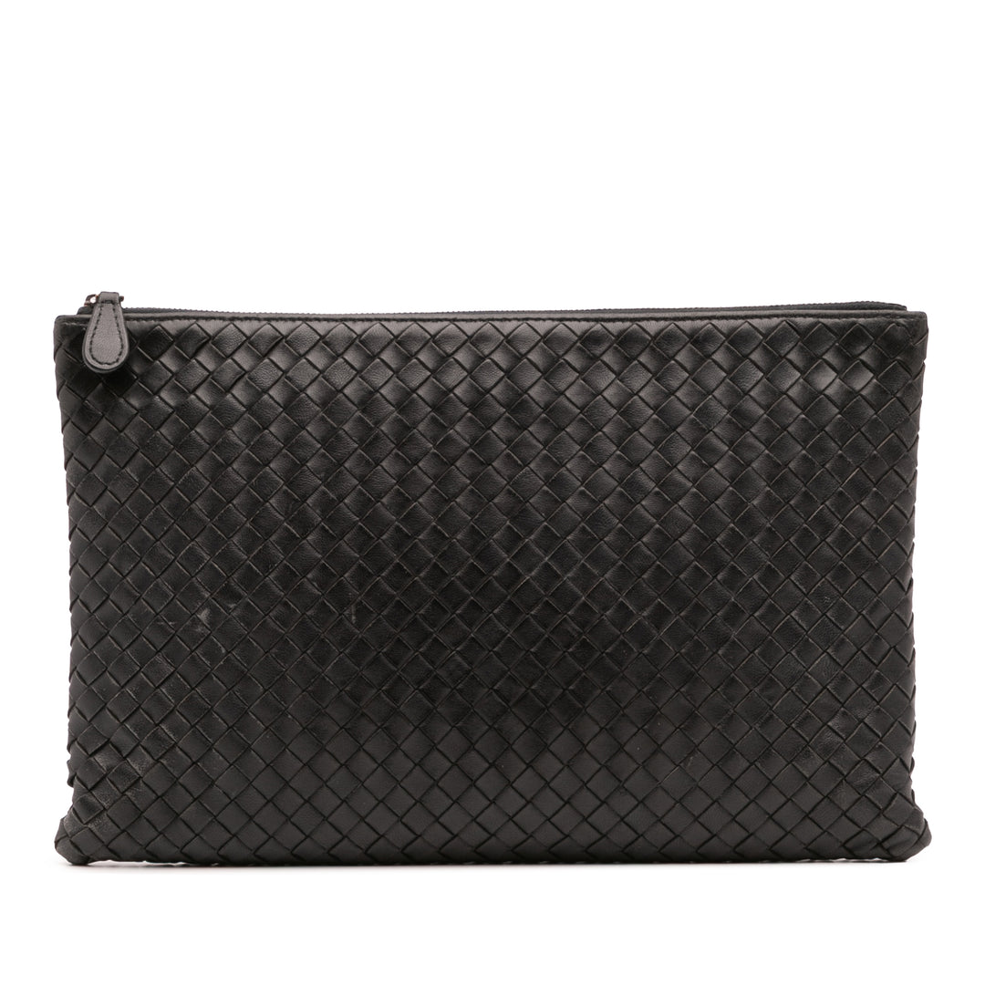 Nappa Intrecciato Clutch Black - Gaby Paris