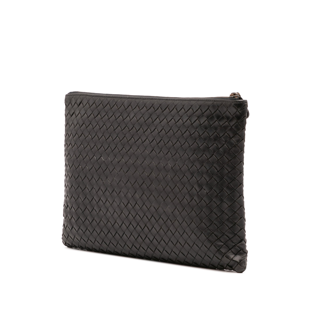 Nappa Intrecciato Clutch Black - Gaby Paris
